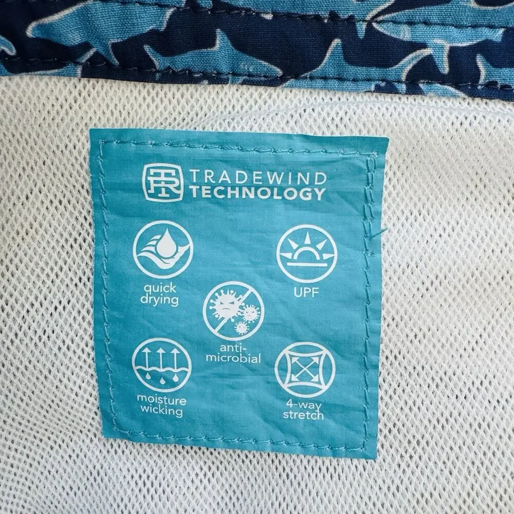 Tori Richard Tradewind Tech Sharks Lined Swim Trunks Shorts 32 EUC Beach Vaca